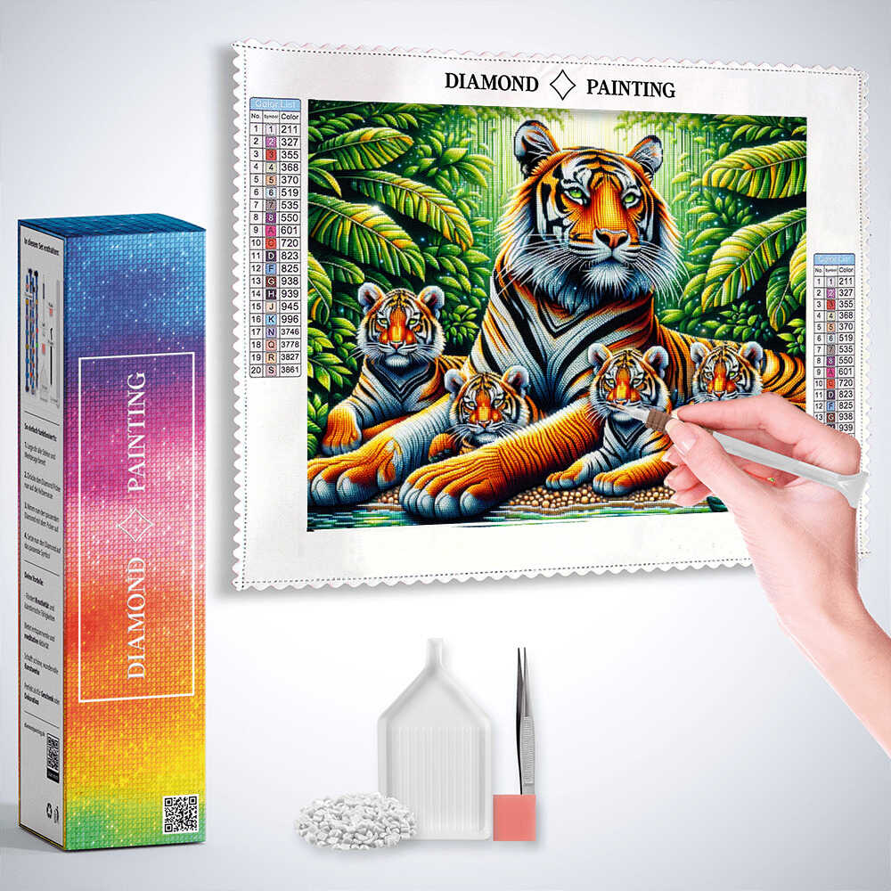 Diamond Painting - Tigerfamilie