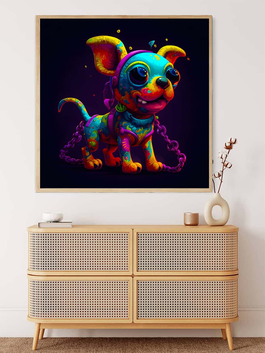 AB Diamond Painting - Neonwelpe - gedruckt in Ultra-HD - AB Diamond, Hund, Neu eingetroffen, Quadratisch