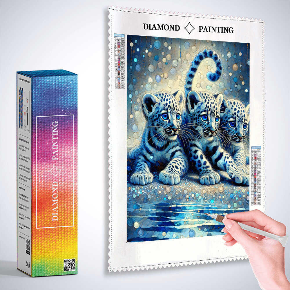 Diamond Painting - Farbimpression spielende Leoparden