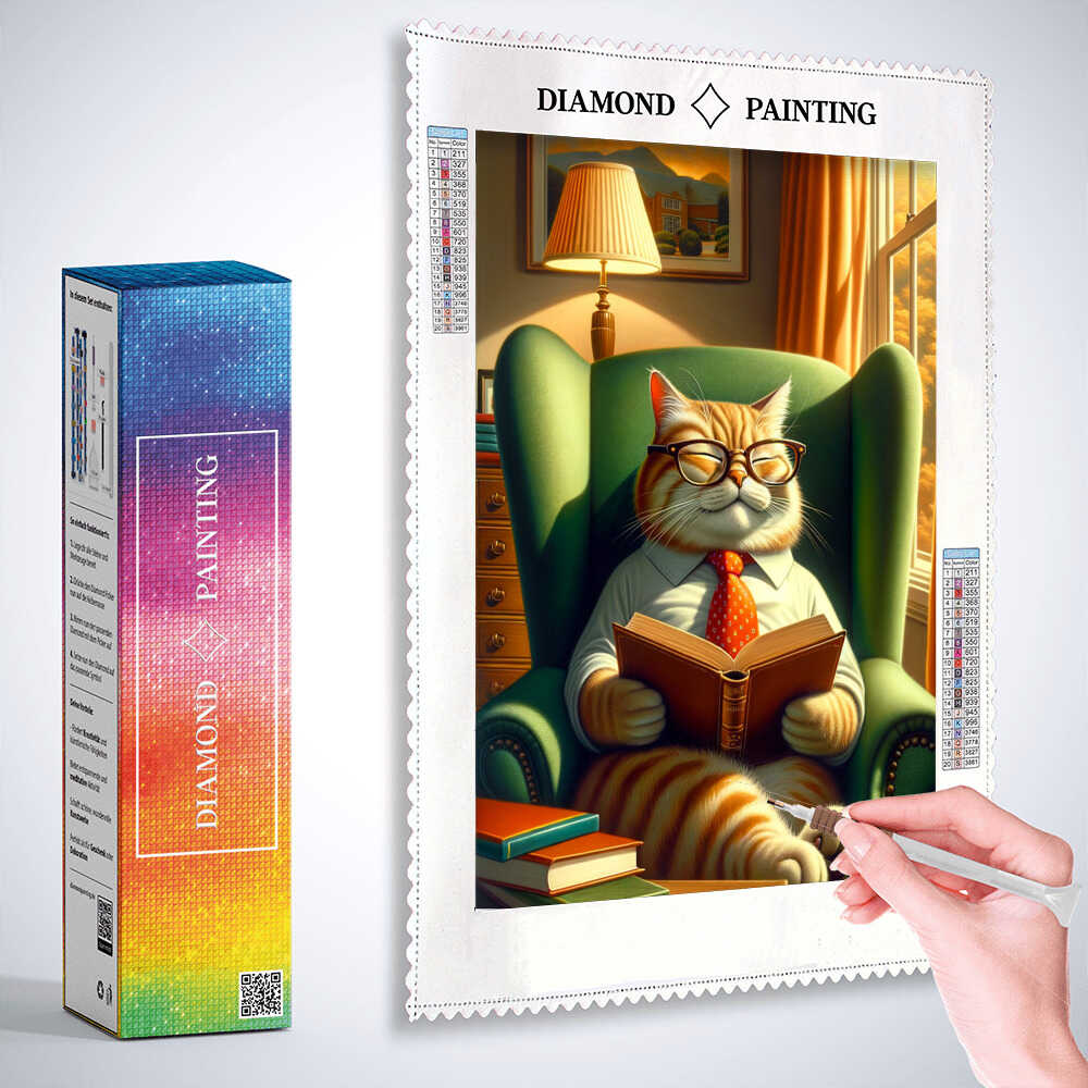 Diamond Painting - Lesende Katze