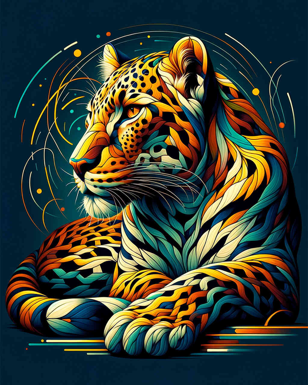 Diamond Painting - Entspannter Leopard Portrait