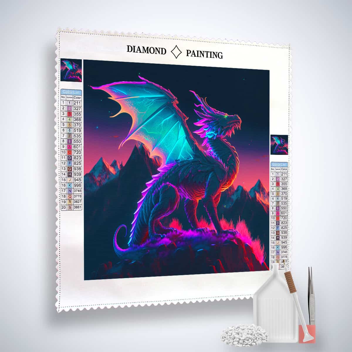 Diamond Painting - Flammenpfad - gedruckt in Ultra-HD - Drachen, Fantasy, Neu eingetroffen, Quadratisch
