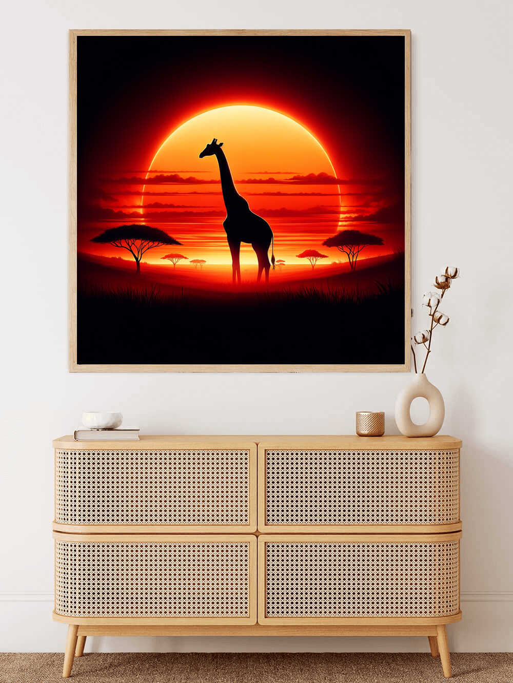 Diamond Painting - Giraffe vor der Sonne