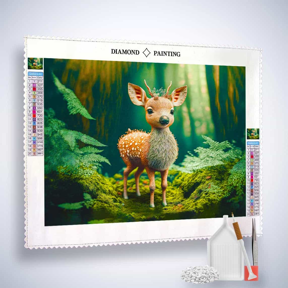 Diamond Painting - Kleines Reh - gedruckt in Ultra-HD - Horizontal, Reh, Tiere, Wald