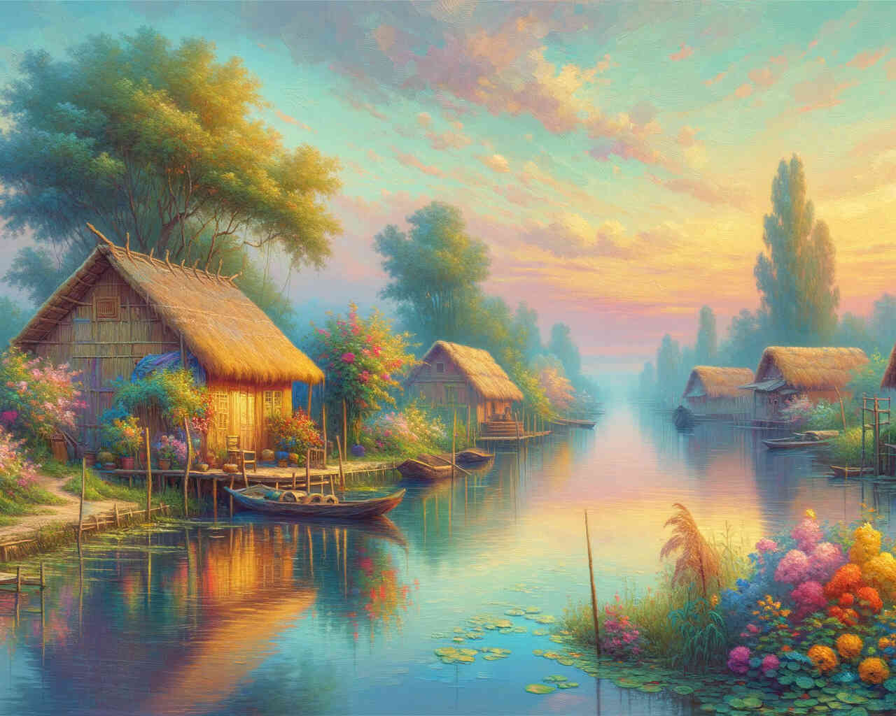 Diamond Painting - Fischerhaus am Fluss