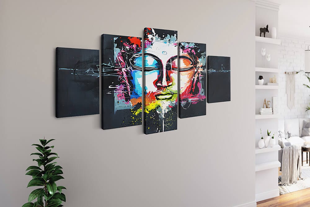 Diamond Painting 5 teilig - Buddha, in bunter Farbe - gedruckt in Ultra-HD - multi5