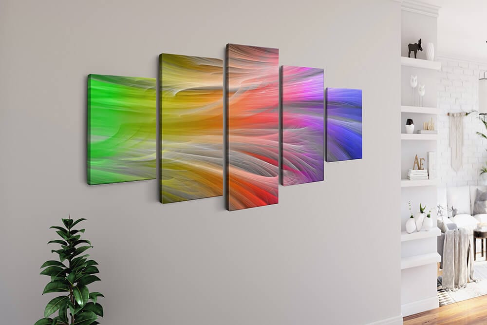 Diamond Painting 5 teilig - Farbverlauf im Wind - gedruckt in Ultra-HD - multi5