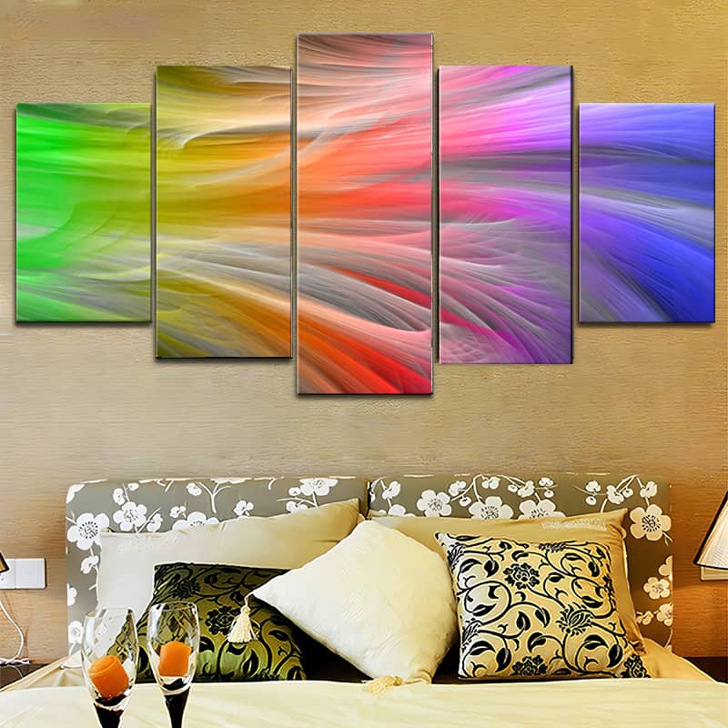 Diamond Painting 5 teilig - Farbverlauf im Wind - gedruckt in Ultra-HD - multi5