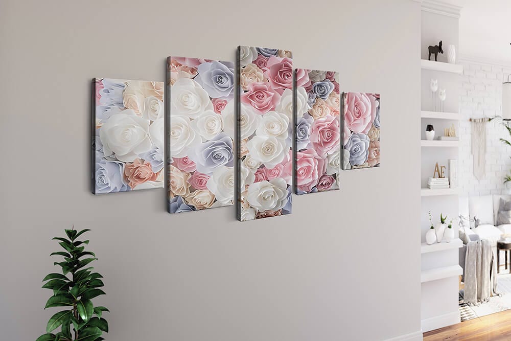 Diamond Painting 5 teilig - Fünf mal Rosentraum - gedruckt in Ultra-HD - multi5