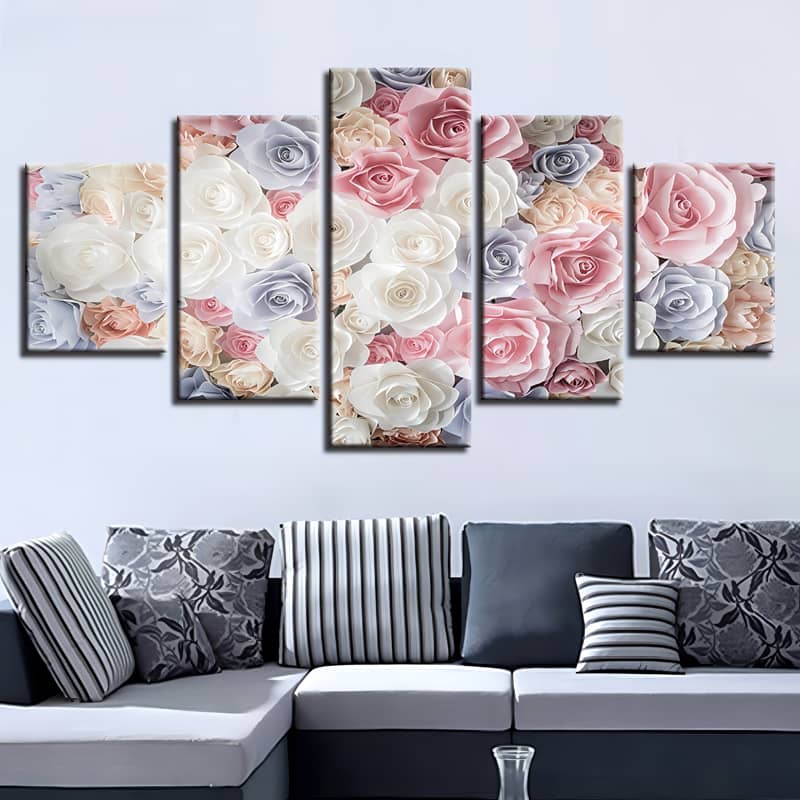 Diamond Painting 5 teilig - Fünf mal Rosentraum - gedruckt in Ultra-HD - multi5