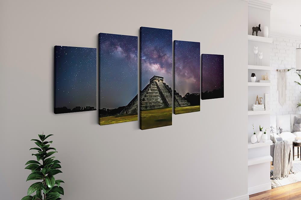 Diamond Painting 5 teilig - Inka Tempel - gedruckt in Ultra-HD - multi5