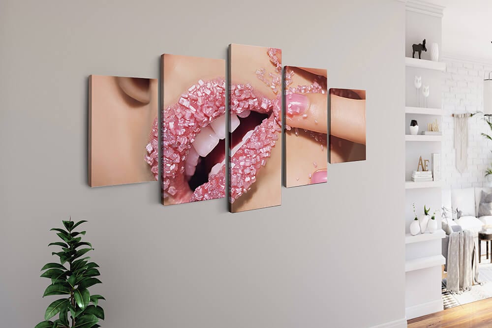 Diamond Painting 5 teilig - Pink Glamour - gedruckt in Ultra-HD - multi5