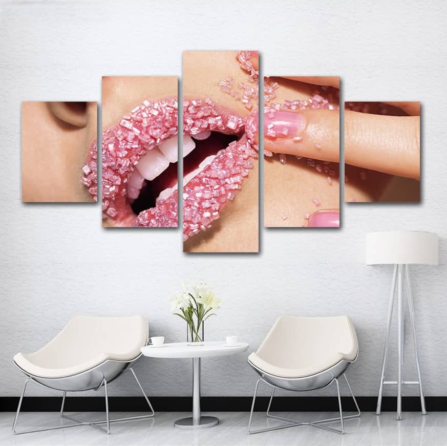 Diamond Painting 5 teilig - Pink Glamour - gedruckt in Ultra-HD - multi5