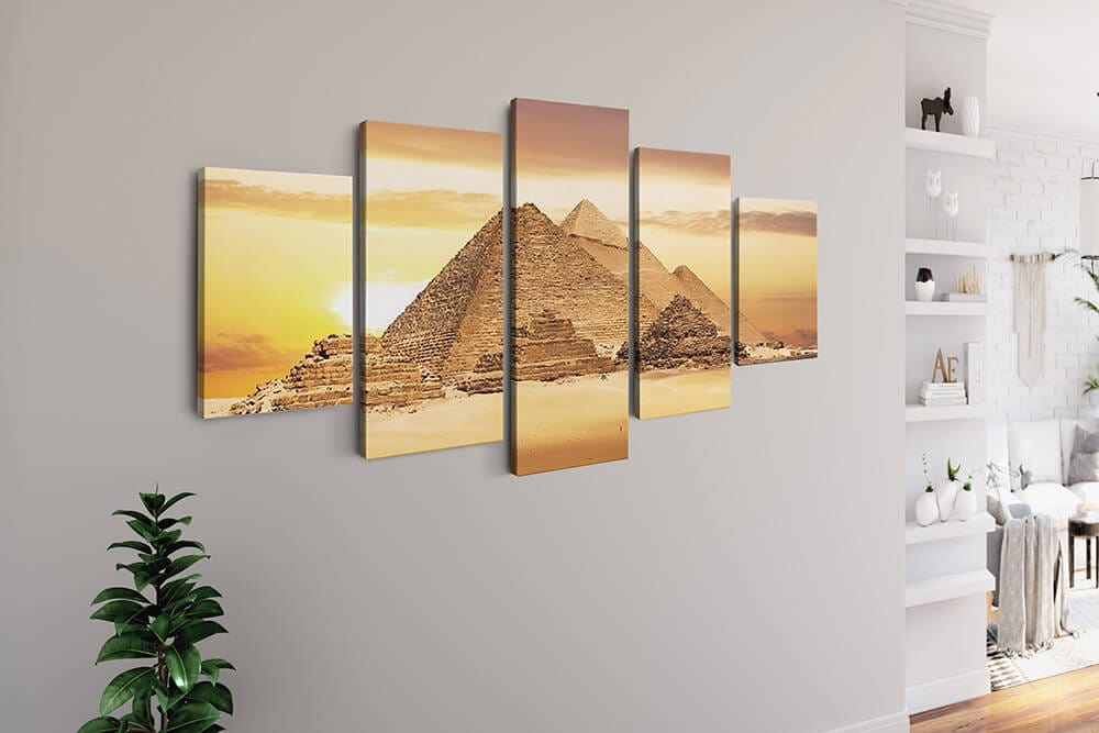 Diamond Painting 5 teilig - Pyramiden in der Sonne, in Gelb - gedruckt in Ultra-HD - multi5