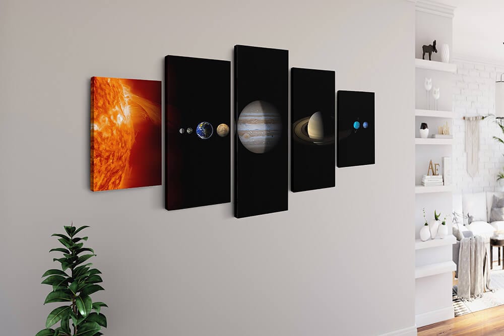 Diamond Painting 5 teilig - Unser Sonnensystem - gedruckt in Ultra-HD - multi5