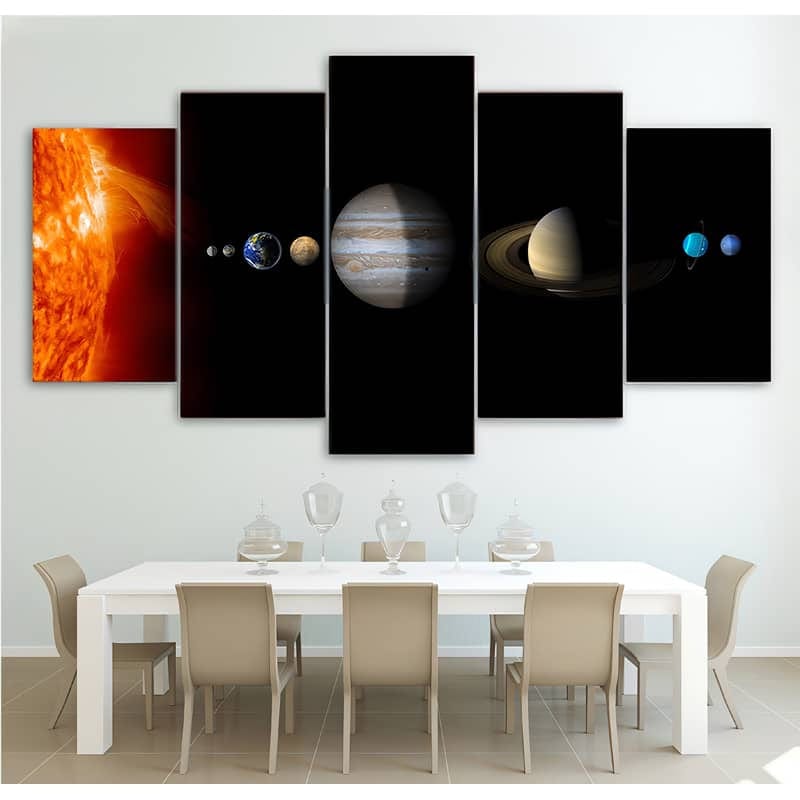 Diamond Painting 5 teilig - Unser Sonnensystem - gedruckt in Ultra-HD - multi5