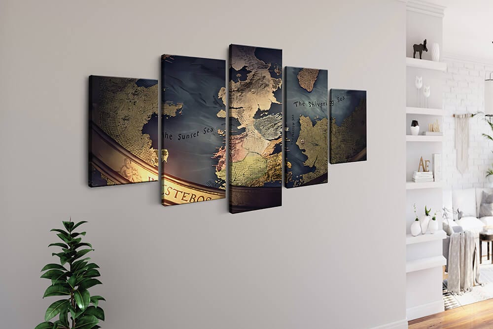 Diamond Painting 5 teilig - Weltkarteneindrücke - gedruckt in Ultra-HD - multi5