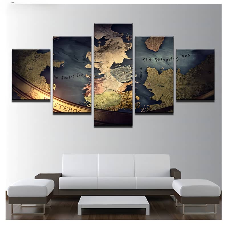 Diamond Painting 5 teilig - Weltkarteneindrücke - gedruckt in Ultra-HD - multi5