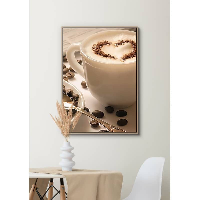 Diamond Painting - Cappuccino Herz - gedruckt in Ultra-HD - kaffee, küche