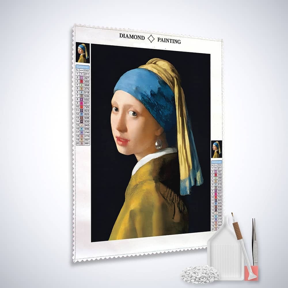 Diamond Painting - Das Mädchen mit dem Perlenohrhänger, Vermeer Style - gedruckt in Ultra-HD - bekannte künstler