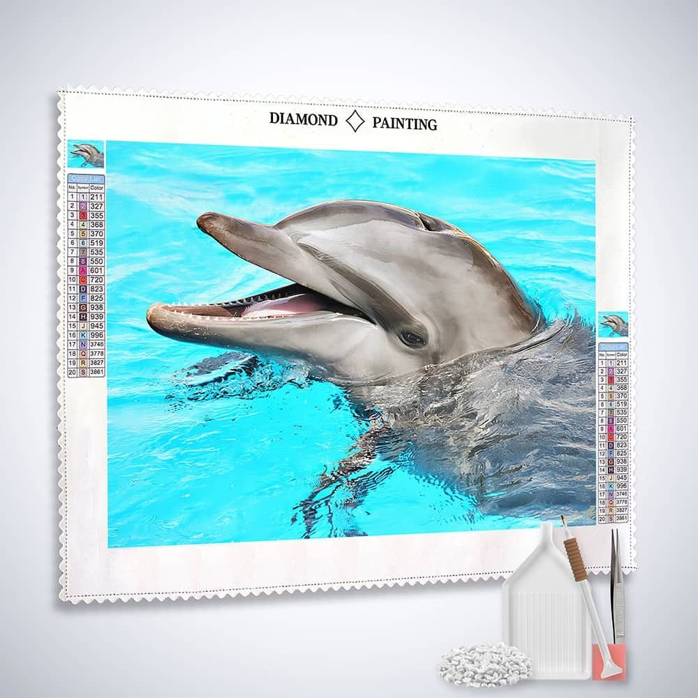 Diamond Painting - Delphin - gedruckt in Ultra-HD - delfin, tiere