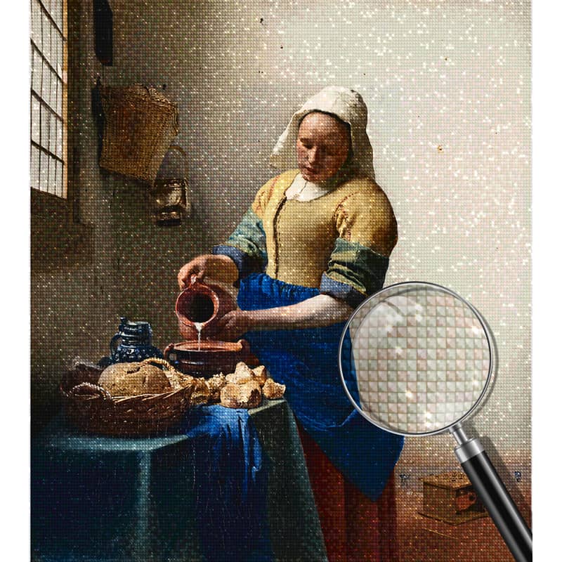 Diamond Painting - Die Milkmaid, Vermeerstyle - gedruckt in Ultra-HD - bekannte künstler