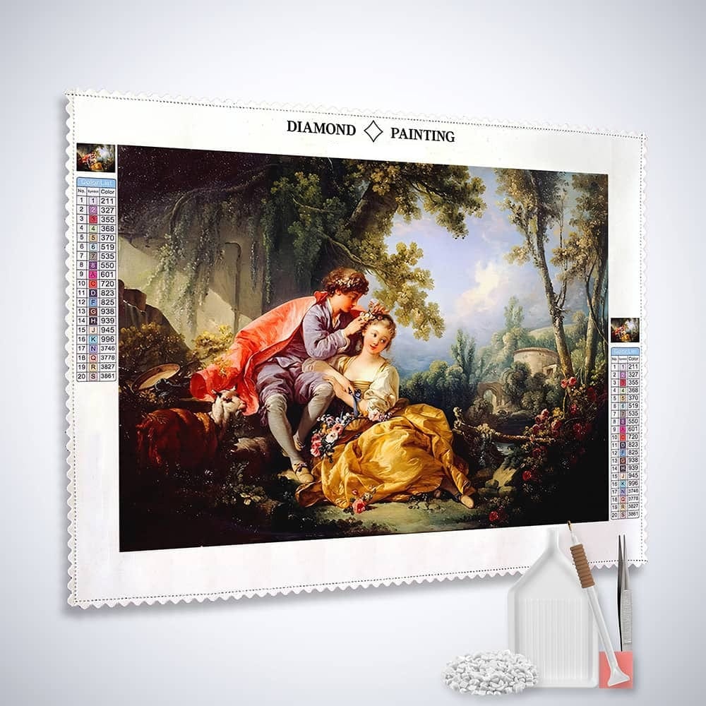 Diamond Painting - Gemälde, Liebespaar - gedruckt in Ultra-HD - bekannte künstler