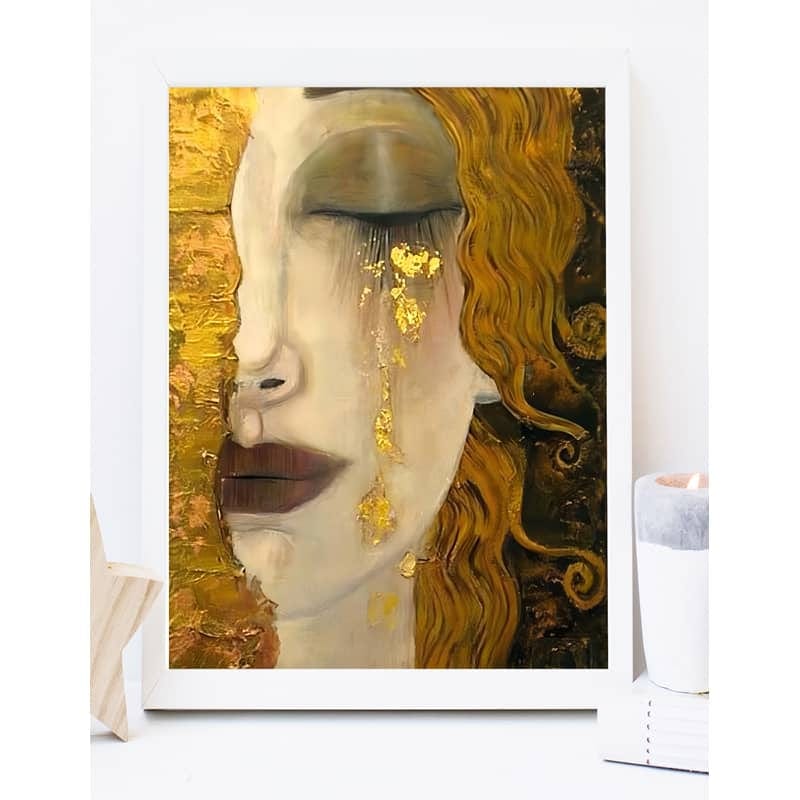 Diamond Painting - Goldene Tränen - gedruckt in Ultra-HD - abstrakt, menschen