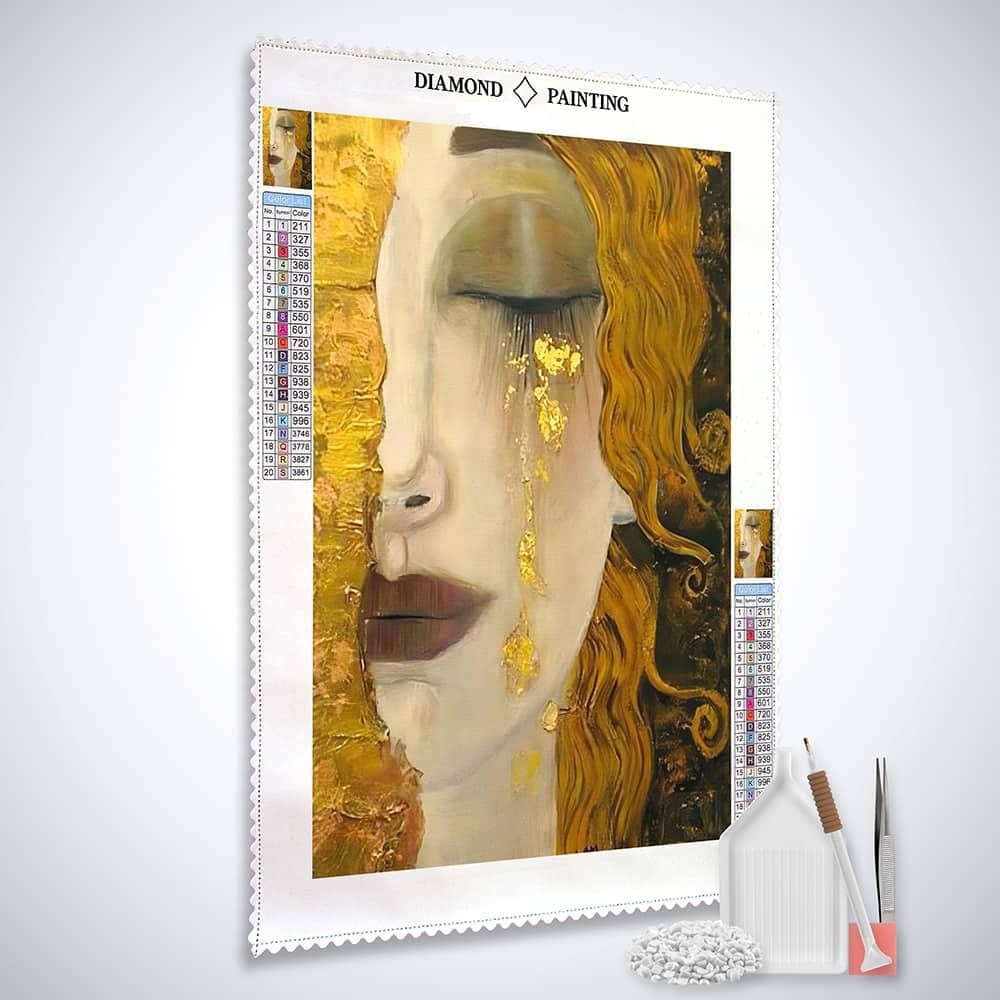 Diamond Painting - Goldene Tränen - gedruckt in Ultra-HD - abstrakt, menschen