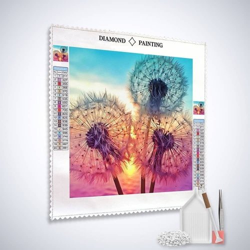 Diamond Painting - Pusteblumen am Seeufer - gedruckt in Ultra-HD - bestseller, blumen, pusteblume, startbestseller