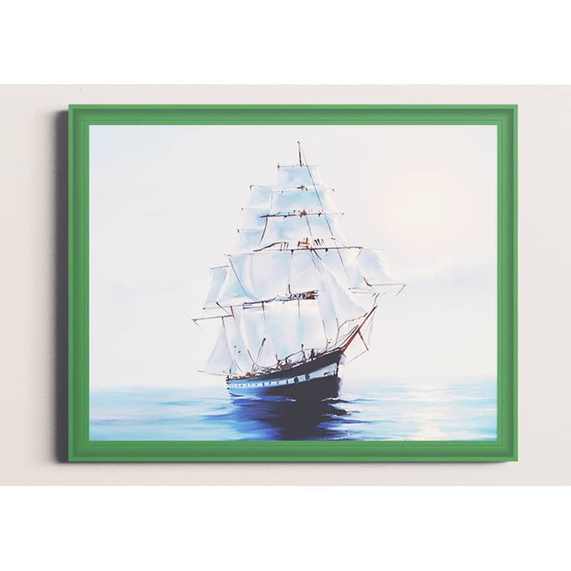 Diamond Painting - Segelschiff, Sonne - gedruckt in Ultra-HD - meer, schiffe