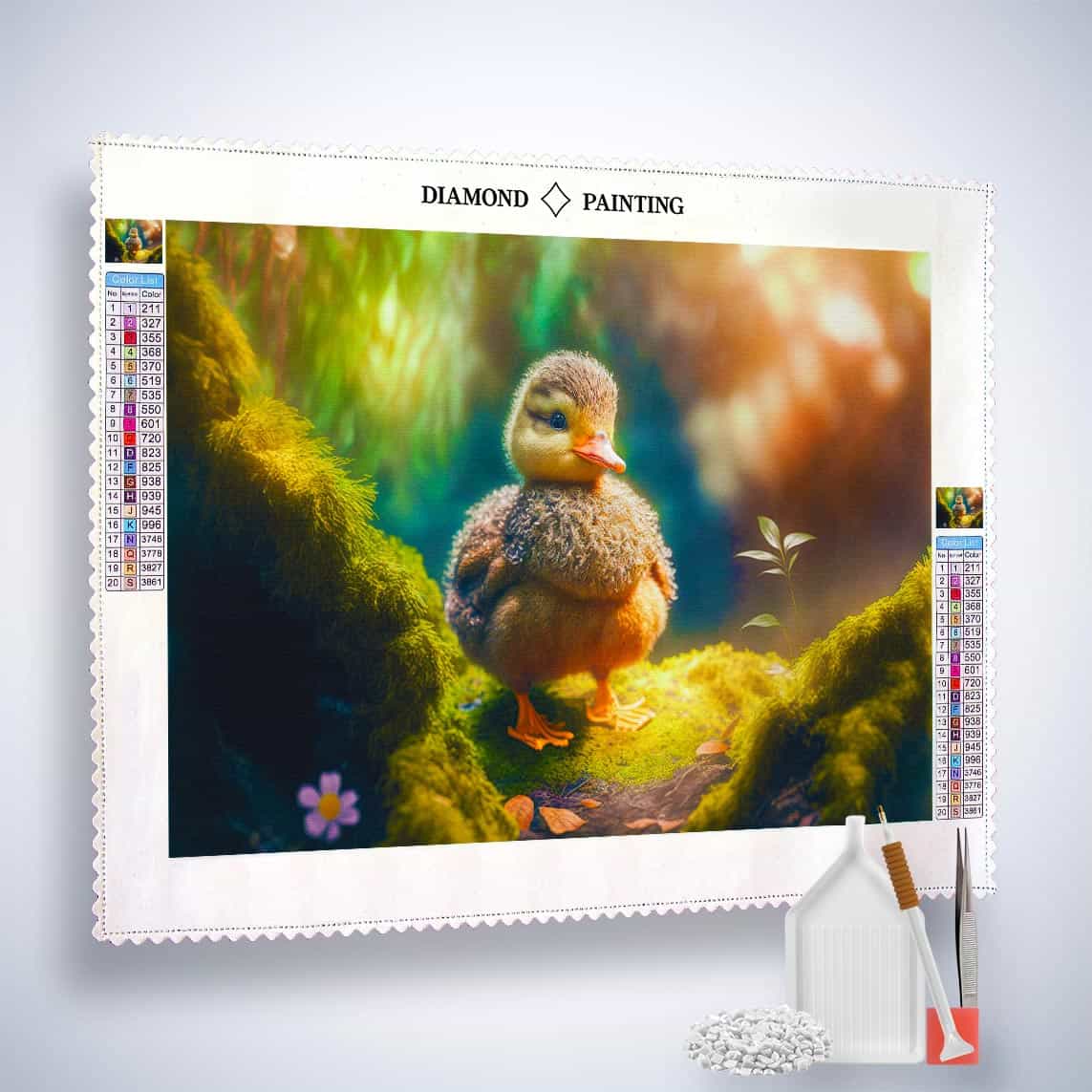 Diamond Painting - Ente im Wald - gedruckt in Ultra-HD - Ente, Horizontal, Tiere