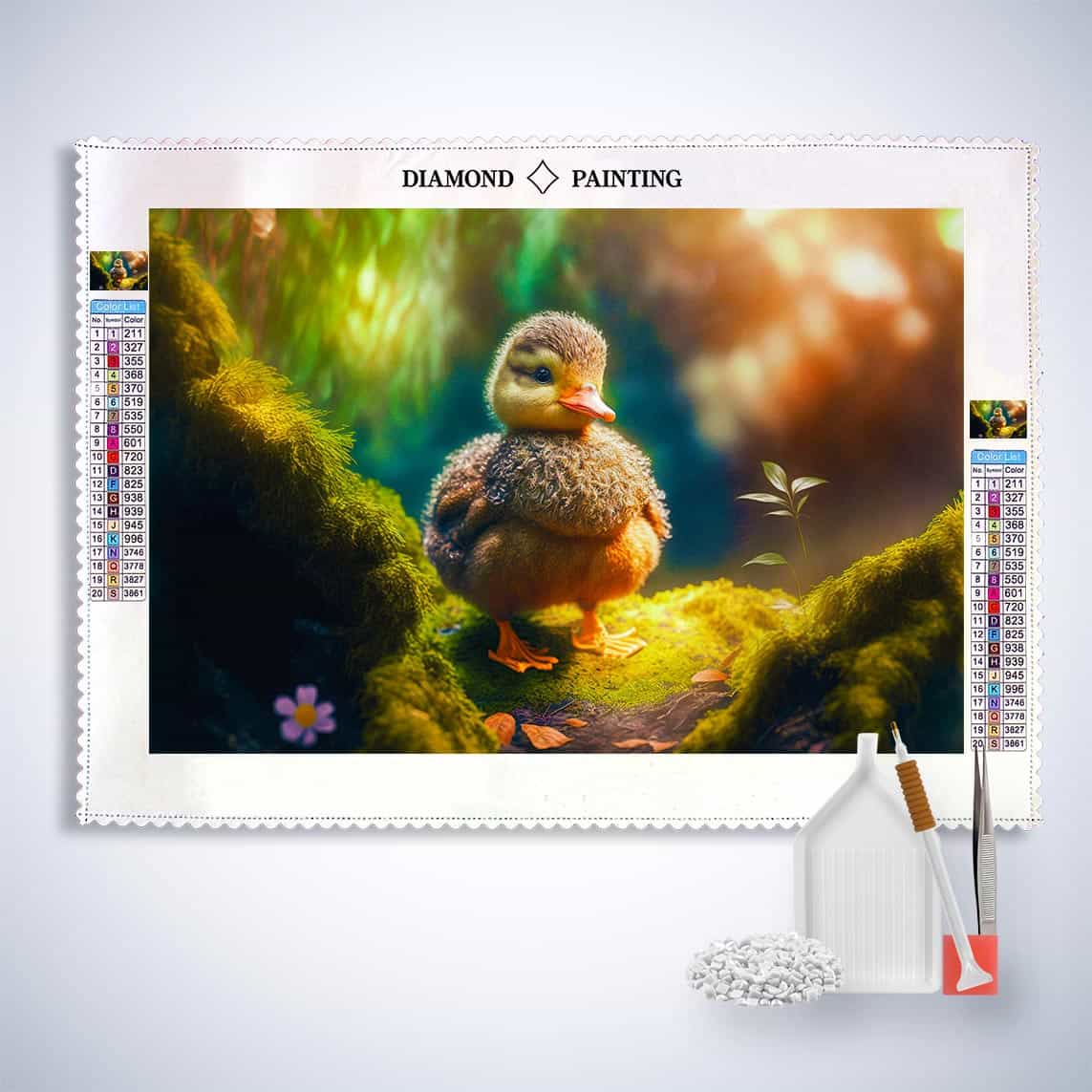 Diamond Painting - Ente im Wald - gedruckt in Ultra-HD - Ente, Horizontal, Tiere