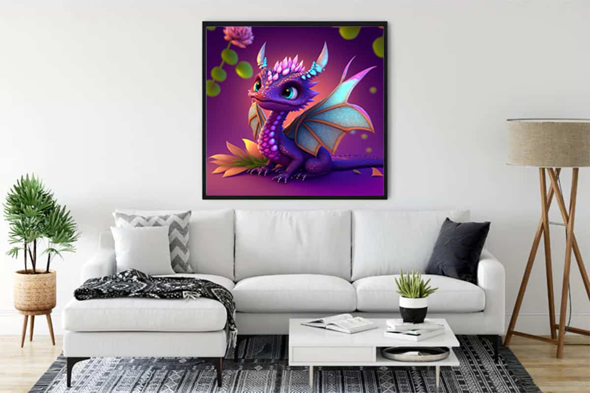 Diamond Painting - Drachenflamme - gedruckt in Ultra-HD - Drachen, Fantasy, Neu eingetroffen, Quadratisch