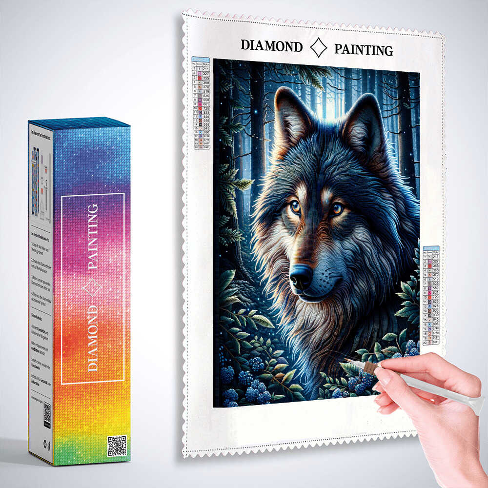 Diamond Painting - Farbimpression liebevoller Wolf