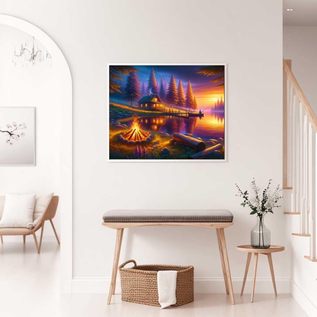 Diamond Painting - Haus am See Lagerfeuer