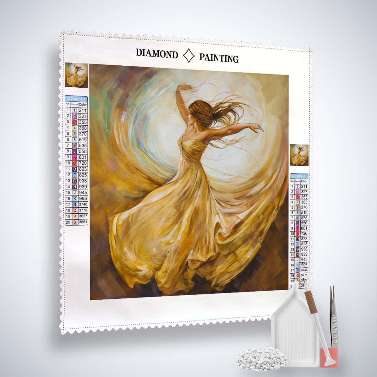 Diamond Painting - Frau in weißem Gewand - gedruckt in Ultra-HD - Menschen, Neu eingetroffen, Quadratisch