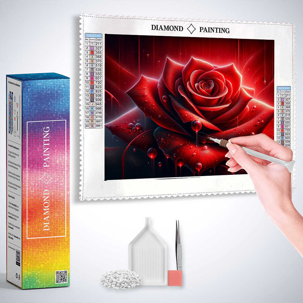 Diamond Painting - Edelrose Rot