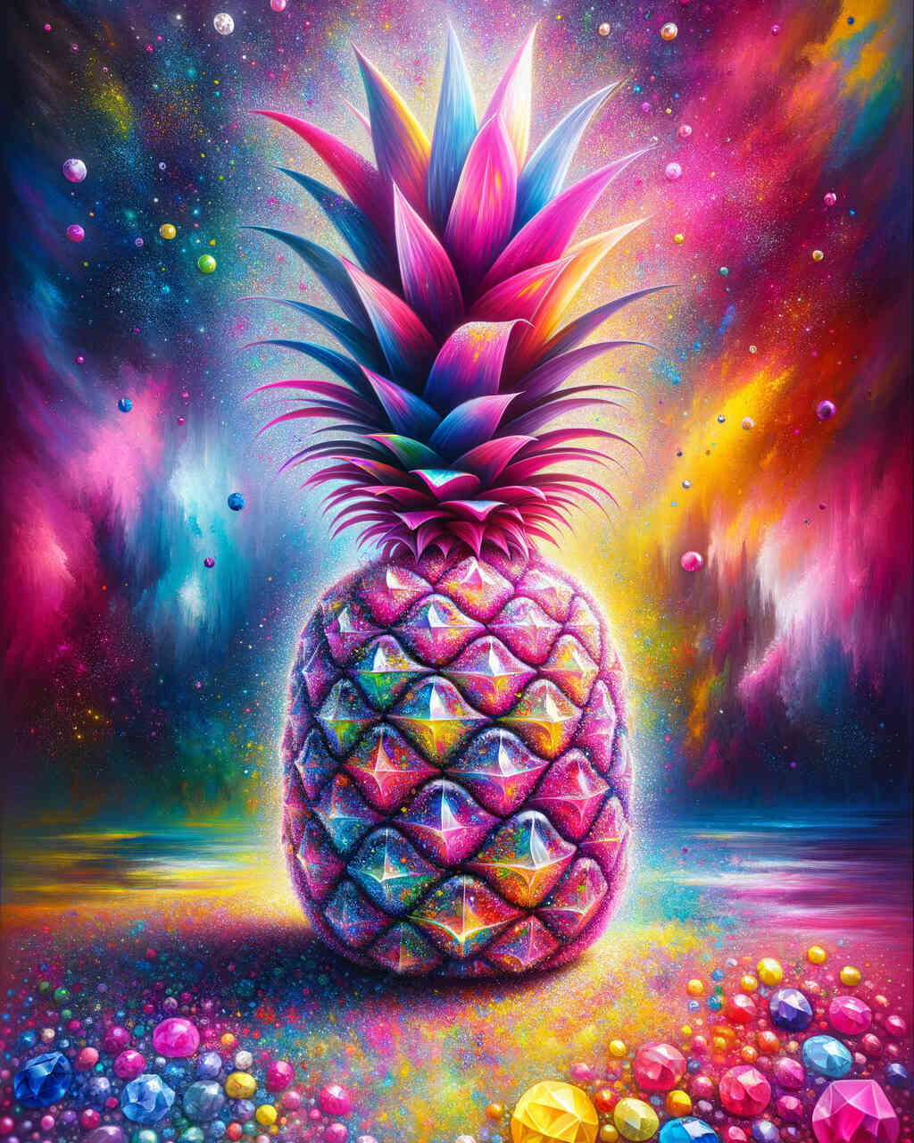 Diamond Painting - Bunte abstrakte Ananas