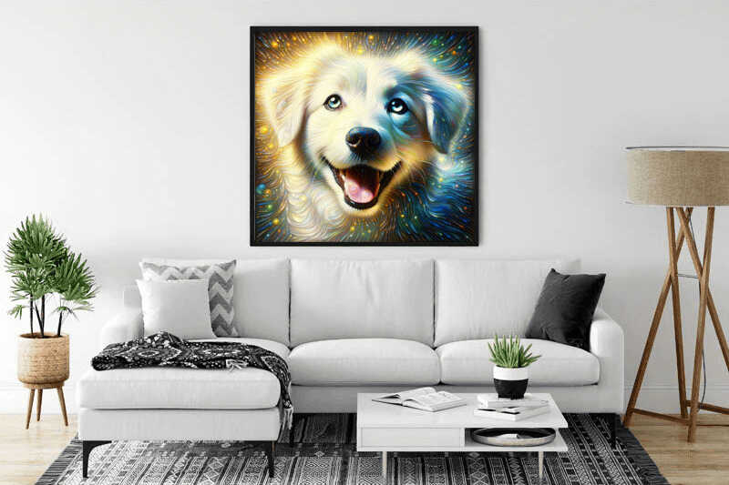 Diamond Painting - Weißer Hund