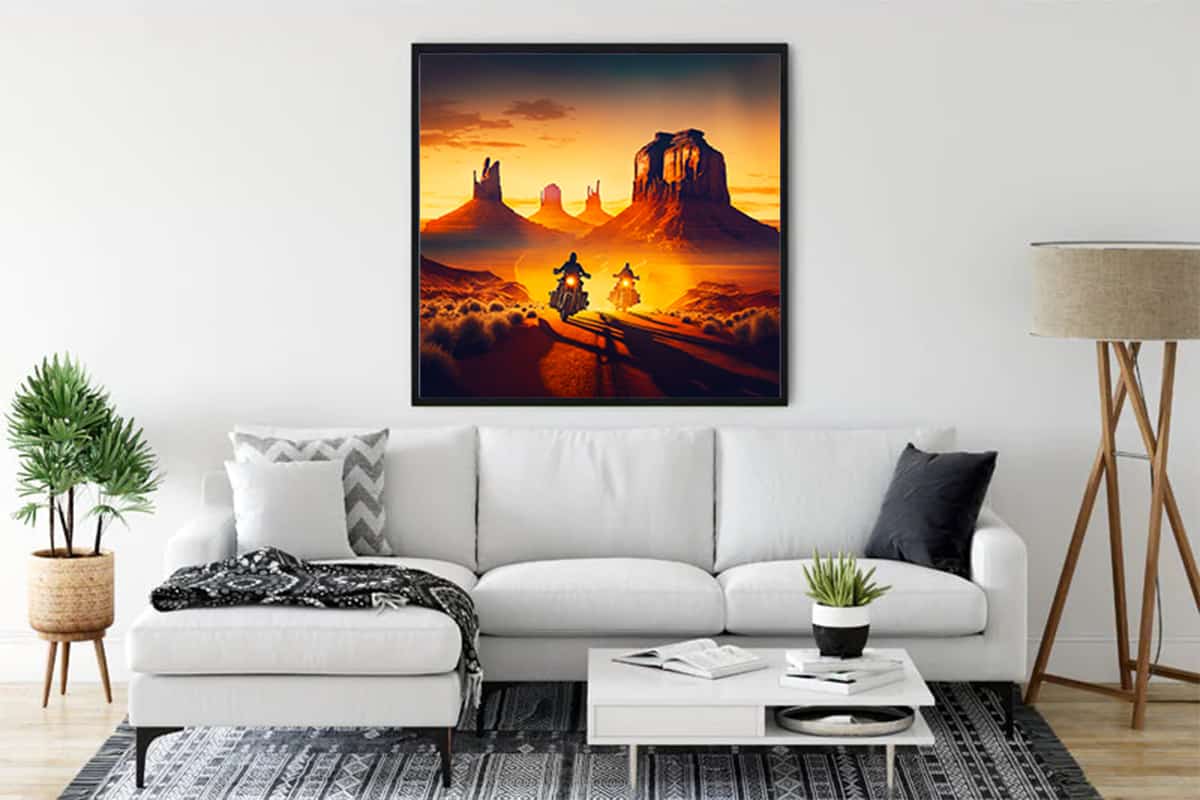 Diamond Painting - Cruiser der Landstraße - gedruckt in Ultra-HD - Motorrad, Motorräder, Neu eingetroffen, Quadratisch