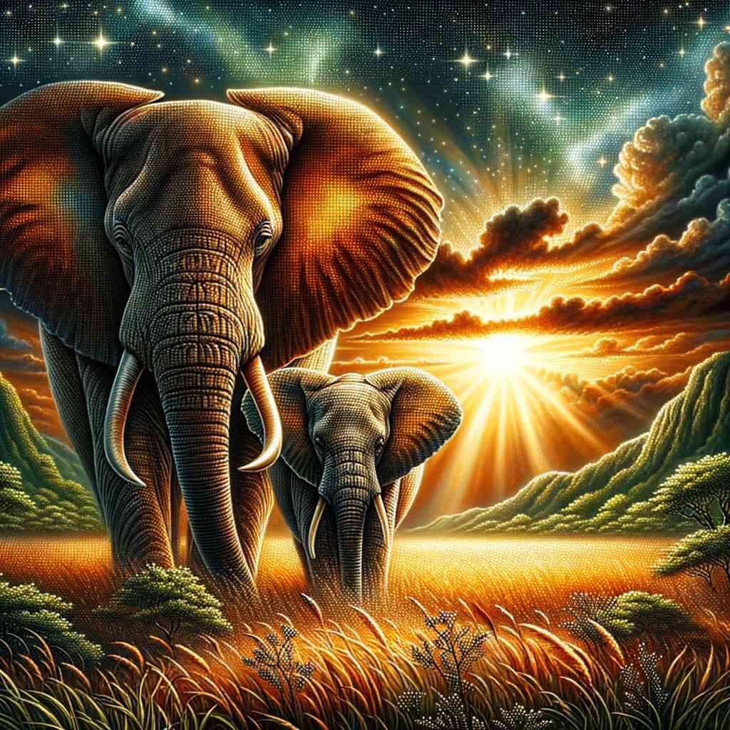 Diamond Painting - Elefantenpaar Afrika
