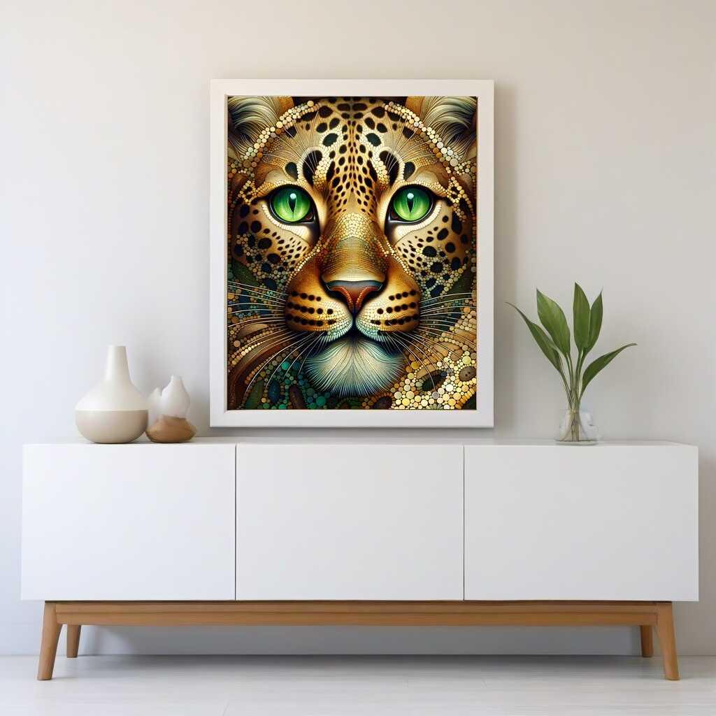 Diamond Painting - Leopard grüne Augen