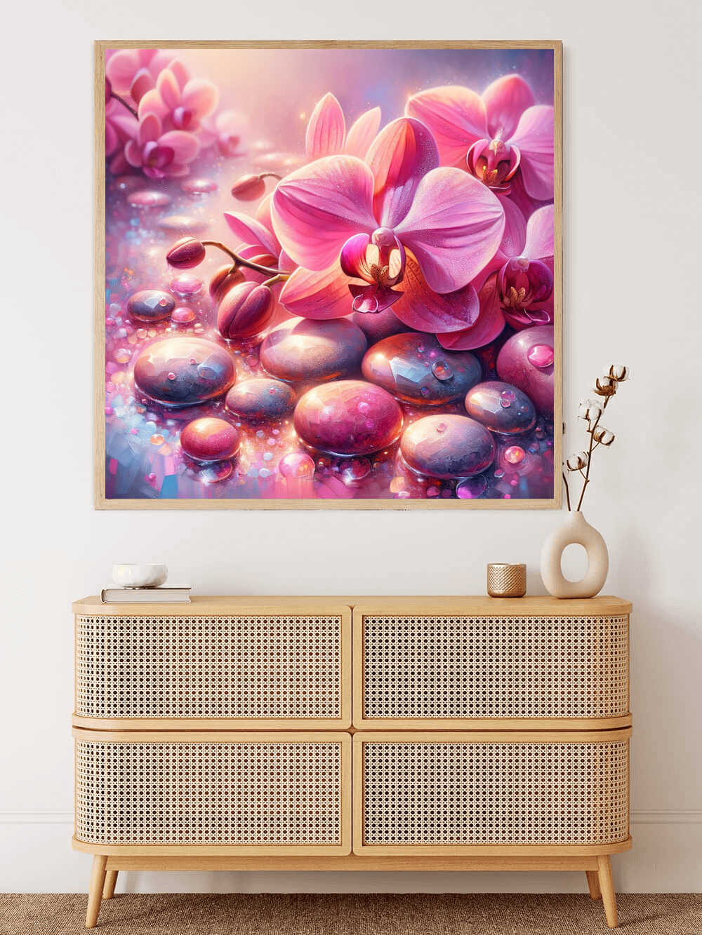 Diamond Painting - Pinke Orchidee Steine