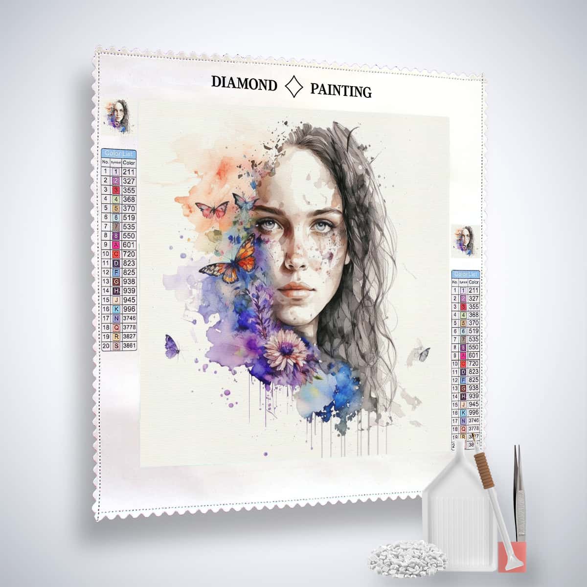Diamond Painting - Sanfte Frauenblicke - gedruckt in Ultra-HD - Aquarell, Frauengesichter, Menschen, Neu eingetroffen, Quadratisch