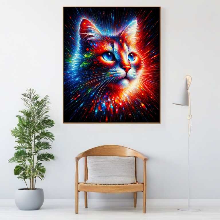 Diamond Painting - Katze Farbflash