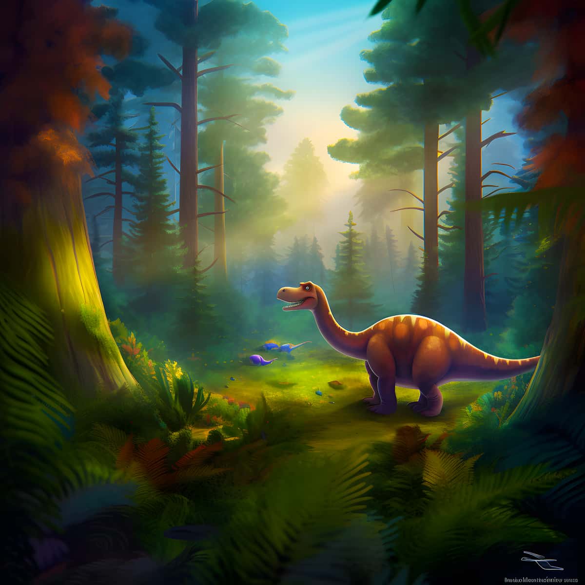 Diamond Painting - Dinosaurier im Wald - gedruckt in Ultra-HD - Dinosaurier, Neu eingetroffen, Quadratisch