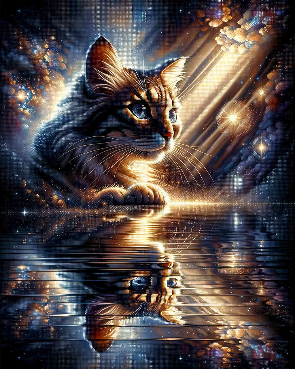 Diamond Painting - Katze Spiegelbild