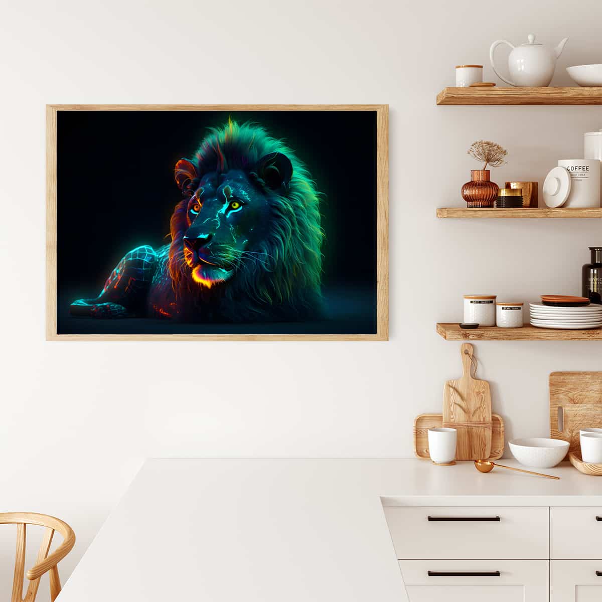 AB Diamond Painting - Löwe bei Nacht - gedruckt in Ultra-HD - AB Diamond, Horizontal, Löwe, Neu eingetroffen, Tiere