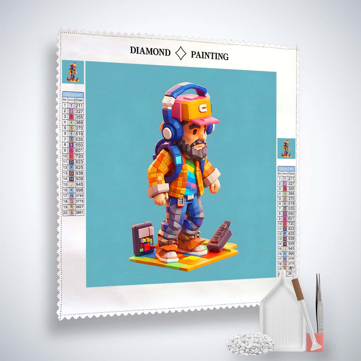 AB Diamond Painting - Mann Pixelart - gedruckt in Ultra-HD - AB Diamond, Abstrakt, Neu eingetroffen, Quadratisch, Retro